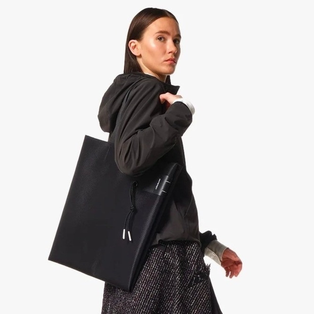 Cote&Ciel Black Synthetic Minimalist Origami Tote Bag Todd Satellite Black